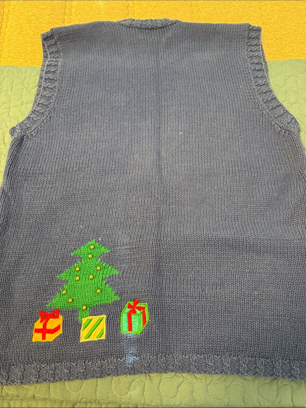 Vintage Talbots Knitted Blue Holiday Sweater Vest - Picture 6 of 6